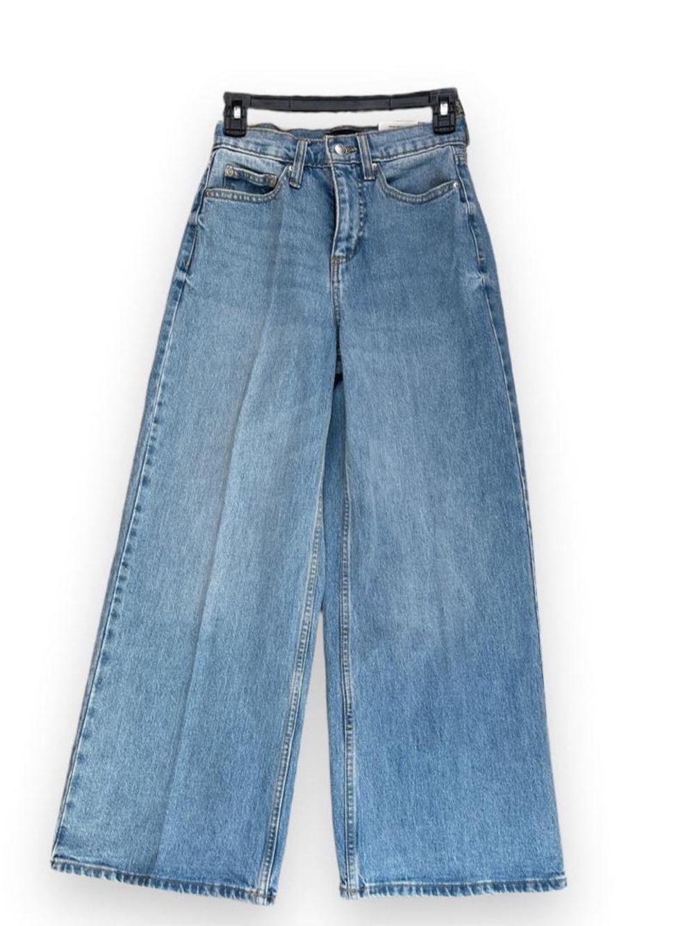 High-Rise Wide Leg Jeans in Light Blue Denim
